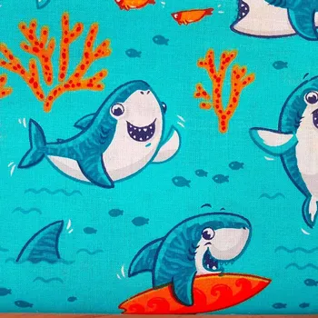 Žraloci modří bavlna č.D72 1 metr Český výrobce