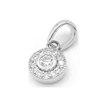 Přívěsek Přívěsek z bílého zlata, se zirkony 0,65g