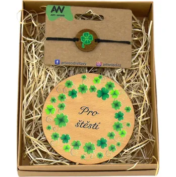 Podtácek art-wood.cz Dárkový set pro štěstí