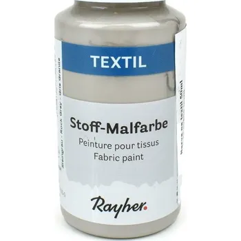 Speciální výtvarná barva Barva na textil Rayher nezažehlovací, oblázková šedá, 50 ml