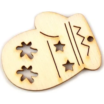 Dřevěný výřez rukavice, 3 x 4 cm