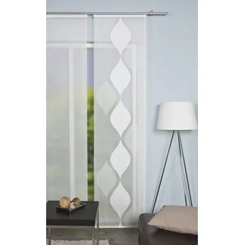 Záclona Home Wohnideen japonská stěna 84623 SCHERLI 1007 vlnena bila 245x60 cm (v x s)