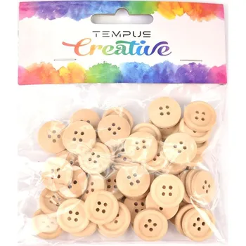 Knoflíky dřevěné 1,8 cm natural 50 ks