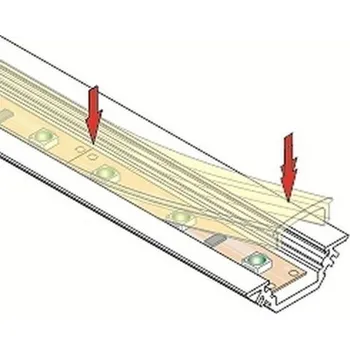 LED osvětlení AL lišta U12 - zapuštěná 1m a 2m hliníková lišta, nasouvací a nacvakávací difuzor, koncovky, držáky a spojky Provedení: Difuzor zacvakávací čirý 1m