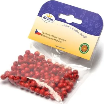 Dětské navlékací korálky Dřevěné korálky 6 mm, červené, 125 ks