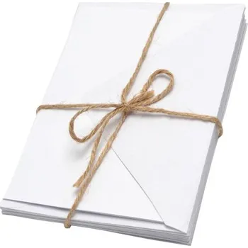 Sada přání s obálkou, C6, bílá, 10 ks