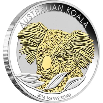 Koala 2014 1 Oz Ag - zlacená