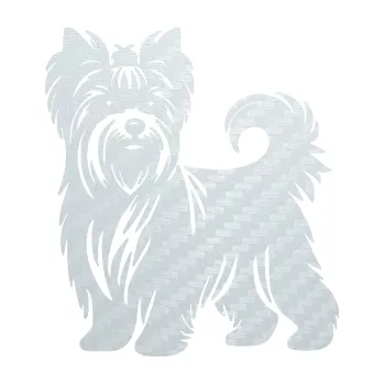 Polep vozidla SAMOLEPKA Pes 196 levá Jorkšírský teriér (51 - 3D karbon bílý) NA AUTO, NÁLEPKA, FÓLIE, POLEP, TUNING, VLASTNÍ TEXT, TISK, AUTOSAMOLEPKY.cz, POLEPY, OBRÁZEK, LOGO, SAMOLEPKY