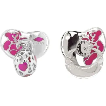 dudlíky Stříbrný dudlík růžový s časem narození