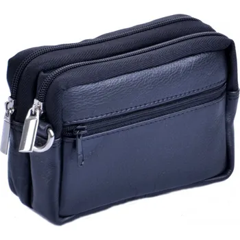 Kožená kapsa na opasek 611-6207 A - černá