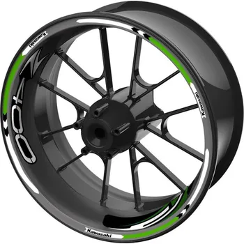 Polep vozidla sada barevných proužků EASY na kola Kawasaki Z400 zelená