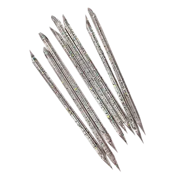 Umělé nehty Pusher na zatlačení kůžičky plastový čirý s multicolor třpytkami