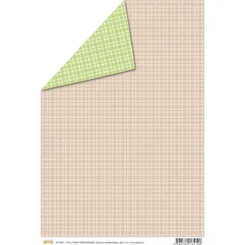 Kancelářský papír Papír A4, káro, hnědá/zelená - oboustranný