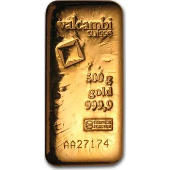 Sběratelství Zlatý investiční slitek Valcambi 500 g