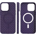 Kryt pro Apple iPhone 15 - podpora MagSafe - pletený vzor - silikonový - fialový