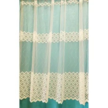 Záclona Vyšívaná záclona EDITA barva šampaň Výška: Výška 175cm