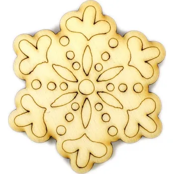 Vánoční dekorace Dřevěný výřez vločka, 4,5 x 5 cm