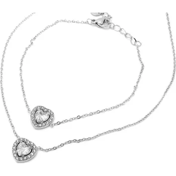 Souprava šperků Steel Jewelry Souprava Náhrdelník a Náramek SRDCE Chirurgická ocel SET240160 dárkové balení zdarma