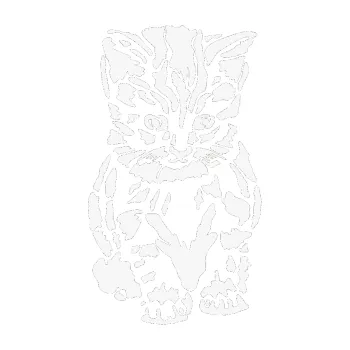 Samolepící dekorace SAMOLEPKA Koťátko 002 pravá (09 - bílá) NA AUTO, NÁLEPKA, FÓLIE, POLEP, TUNING, VLASTNÍ TEXT, TISK, AUTOSAMOLEPKY.cz, POLEPY, OBRÁZEK, LOGO, SAMOLEPKY