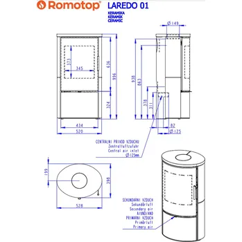 Krbová kamna ROMOTOP LAREDO 01 keramika zelená šumavská 19301 - krbová kamna