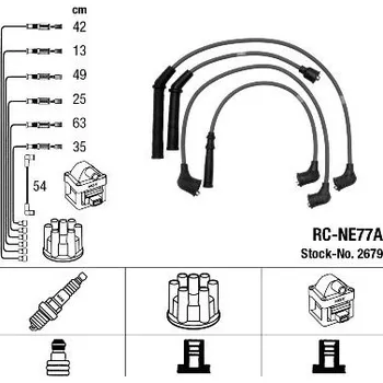 Zapalovací kabel Sada kabelů pro zapalování NGK RC-NE77A