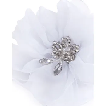 Náramek Brož květ s broušenými korálky Ø10 cm v krabičce, malé, 3 šedá nejsvětlejší