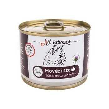 Krmivo pro kočku All Animals a.s. All Animals CAT hovězí steak 200g