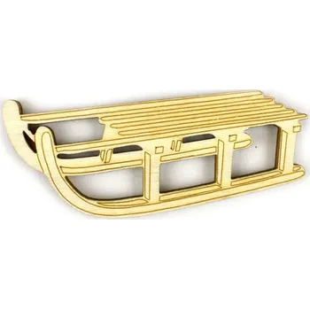 Vánoční dekorace Dřevěný výřez sáňky, 5,5 cm