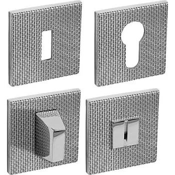 Dveřní kování Dveřní rozeta MP - TI - HR 5SQ T2 (OC - Chrom lesklý), Otvor na cylidrickou vložku, MP OC (chrom lesklý)