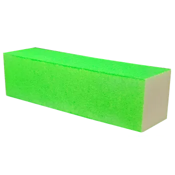 Umělé nehty Brusný blok 100/100 neon zelený 10ks (pěnová)