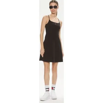 Dámské šaty Tommy Jeans Letní šaty Essential DW0DW17988 Černá Slim Fit L