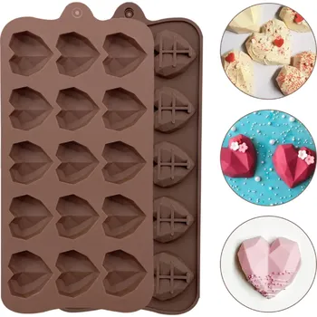 Forma na pečení Silicolove forma na čokoládová diamantová srdíčka