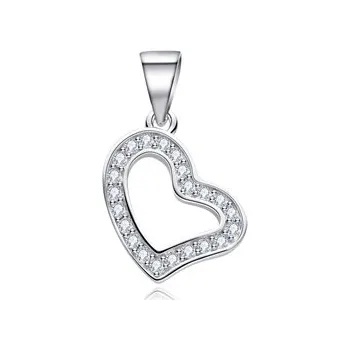 Přívěsek NB-4387 Stříbrný přívěšek srdíčko se zirkony