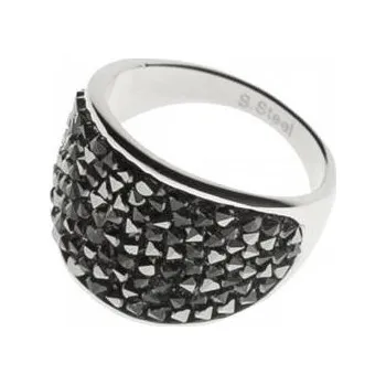 Prsten LV1001-GME-56 Ocelový prsten s krystaly Crystals from Swarovski®, GREY METALISEÉ
