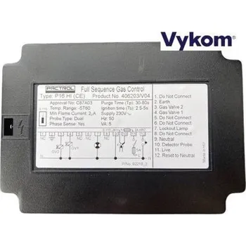 Příslušenství ke kotli Řídící automatika Pactrol P16HI, Tp 30-60s, Ts 2,5-5s, kód: 406203/V04