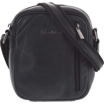 Pánská kožená crossbody taška černá - Pierre Andreus Terenc černá