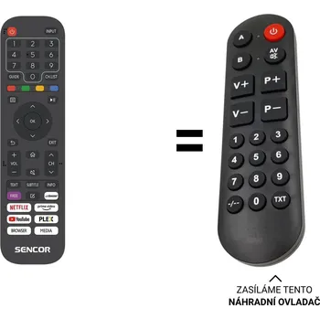 Dálkový ovladač Sencor SLE 55MUS700TCSB náhradní dálkový ovladač pro seniory.