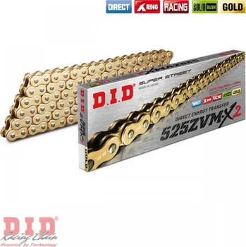 Řetězová sada pro motocykl D.I.D. 530 ZVM-X2 Gold 112 čl.