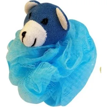 Masážní žínka, DĚTSKÁ, se zvířátkem - MEDVĚD, cca 14 cm, 1 kus