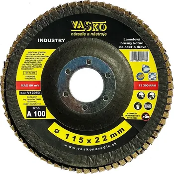 Brusný kotouč Lamelový brusný kotouč 115 x 22,2 zrno 100, INDUSTRY