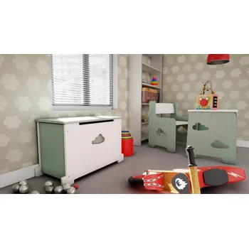 úložný prostor na hračky Dětská truhla na hračky / mrak máta