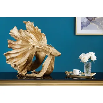 Dekorační předmět - Fisch Crowntail, 65 cm zlatá