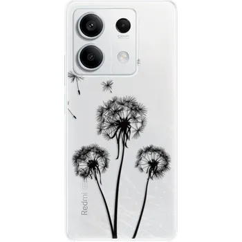 Pouzdro na mobilní telefon Odolné silikonové pouzdro iSaprio - Three Dandelions - black - Xiaomi Redmi Note 13 5G