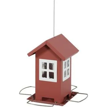 Krmítko pro ptáka Budka krmítko HOUSE kov červená Zolux