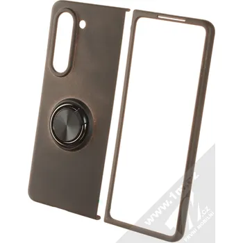 Pouzdro na mobilní telefon 1Mcz Armor Ring odolný ochranný kryt s držákem na prst pro Samsung Galaxy Z Fold5 černá (black)