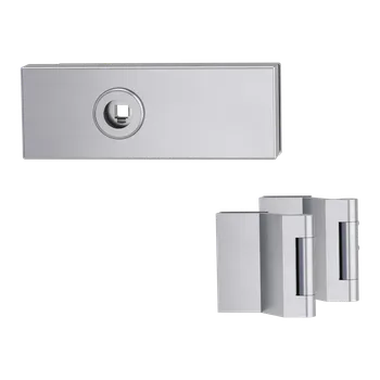 Dveřní kování GK - PURISTO S - ZÁMEK na skleněné dveře - UV - magnetický (vč. závěsů) kování na sklo bez otvoru BN - Broušená nerez (71)