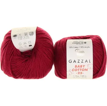 Příze Příze Baby Cotton 25, 3442, vínová