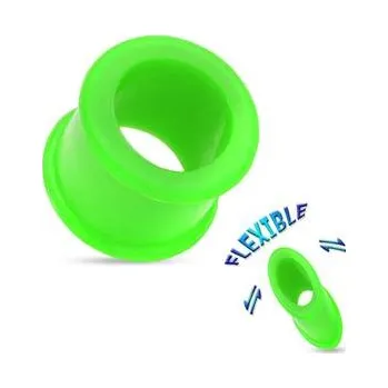Šperk TN01103-10 Tunel do ucha ze silikonu zelený