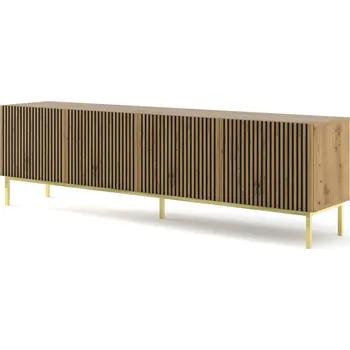 Televizní stolek ARTBm TV stolek RAVENNA F 4D 200 | dub artisan Provedení: Dub artisan / zlatá kovová podnož