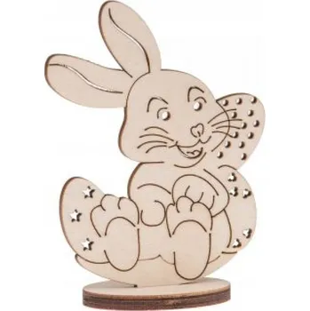 Velikonoční dekorace Velikonoční dřevěná dekorace - Králíček s vajíčkama